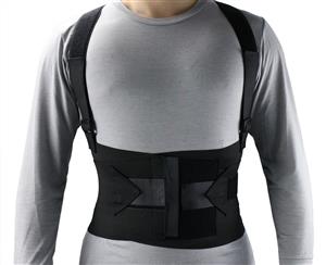 Industrial Back Lumbar Abdominal Support Wrap Belt Brace with 4 Metal Stays Splints