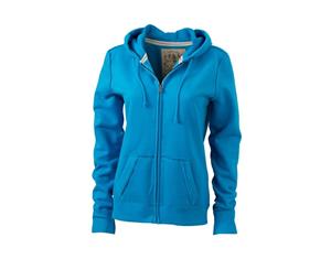 James And Nicholson Womens/Ladies Vintage Hoodie (Turquoise) - FU464