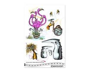 Katzelkraft Rubber Stamp Set - Flamingos and Friends