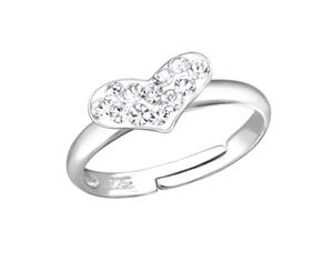 Kid's Silver Heart Adjustable Ring