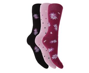 Lady Lara Womens/Ladies Thermal Socks (3 Pairs) (Lilac Dots) - W510