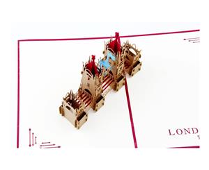 London Bridge Red 3D Pop up Greeting Card