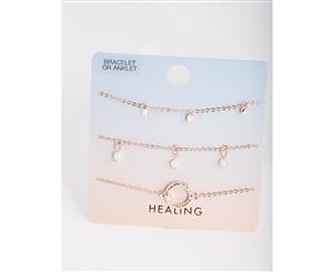 Lovisa Rose Gold Jingly Crater Bracelet Anklet 3 Pack