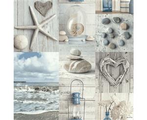 Maritime Collage Wallpaper Blue / Grey Arthouse 699000