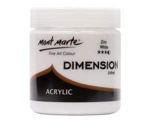 Mont Marte Dimension Acrylic Paint 250ml Pot - Zinc White