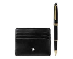 Montblanc Set Meisterstueck Classique Rollerball Pen & Pocket Holder 123752