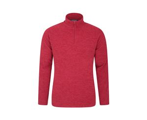 Mountain Warehouse Mens Micro Fleece Top Lightweight Sweater Jumper Pullover - Red