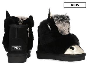 OZWEAR Connection Ugg Kids' Zip Donkey Boot - Black