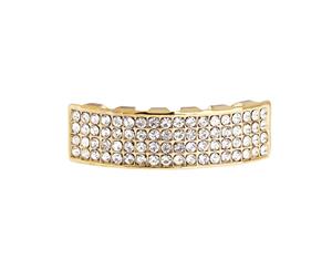 One Size Fits All Bling Grillz - FOUR LINE BOTTOM - Gold - Gold