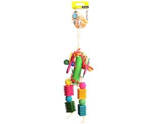 Paper Roll With Wooden And Plastic Beads 32cm Bird Toy (Avi One)