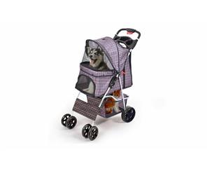 PawZ 4 Wheels Pet Stroller Dog Cat Cage Puppy Pushchair Travel Walk Carrier Pram