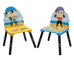 Pirate Island Kids' 57cm 2-Chair Set - Blue/Yellow