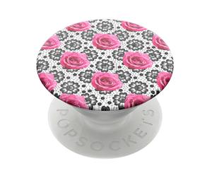 PopSockets Universal Swappable PopGrip Holder w/ Base Boudoir Rose for Phones