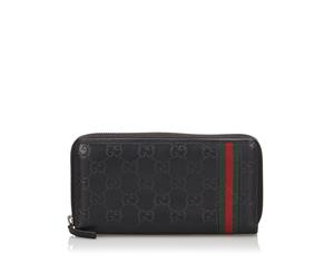 Pre-Loved Gucci Guccissima Web Leather Long Wallet