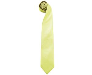 Premier Mens Colours Plain Fashion / Business Tie (Pack Of 2) (Lime) - RW6935