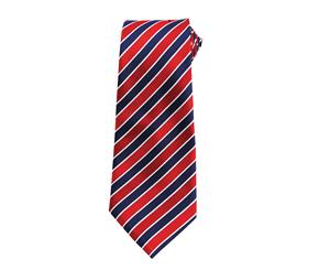 Premier Tie - Mens Candy Stripe Work Tie (Navy/Red) - RW1157