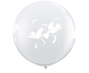 Qualatex 3 Foot Clear Love Doves Latex Balloon (Pack Of 2) (Clear) - SG13647