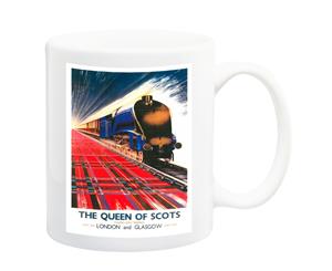 Queen Of Scots Railway 1940 Travel Poster Mug - 11 Fluid Oz