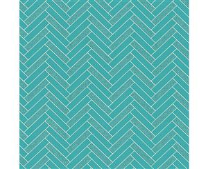 Rasch Chevron Tile Wallpaper Teal (888218)