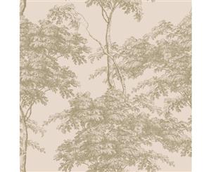 Rasch Eden Forest Trees Wallpaper Pink/Gold (214314)