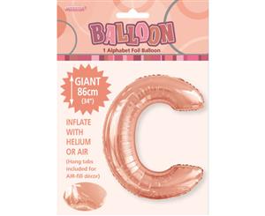 Rose Gold C Alphabet Foil Balloon 86cm