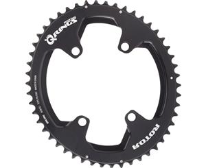 Rotor Q Rings 53T 110BCD 4 Bolt Spider Mount Oval Chainring Black