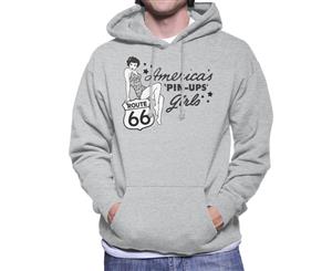 Route 66 Americas Pin Ups Men's Hooded Sweatshirt - Heather Grey