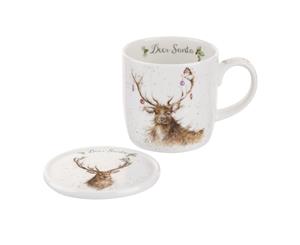 Royal Worcester Wrendale Deer Santa Mug and Coaster Set