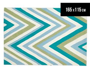 Rug Culture 165x115cm Tropical Chevron Rug - Blue