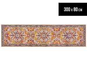 Rug Culture 300x80cm Babylon Florette Vintage Look Runner Rug - Multi/Rust