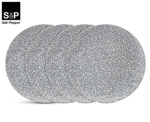 Set of 4 Salt & Pepper 20cm Crackle Side Plate - White