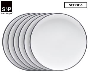 Set of 6 Salt & Pepper 20cm Pop Side Plate - Charcoal