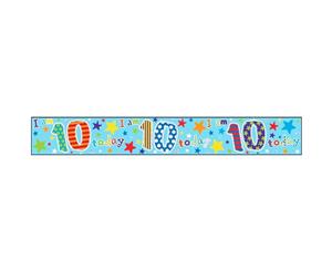 Simon Elvin 10Th Birthday Foil Banner (6 Pack) (Turquoise/Multicoloured) - SG14732