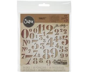 Sizzix Thinlits Dies 38/Pkg By Tim Holtz-Stencil Numbers