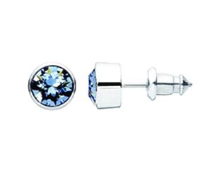 Solitaire Birthstone Crystal Earrings (Blue)