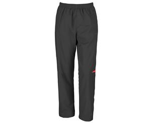 Spiro Mens Micro-Lite Performance Sports Pants / Tracksuit Bottoms (Black/Red) - RW1473