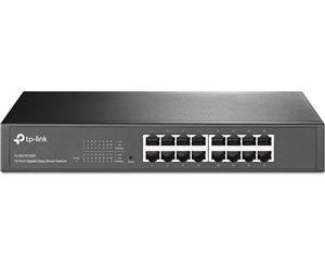 TP-Link 16-Port Gigabit Ethernet Easy Smart Managed Switch Plug and Play Desktop/Rackmount Metal Fanless (TL-SG1016DE)