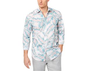 Tasso Elba Mens Palm Collared Button-Down Hawaiian Print Shirt