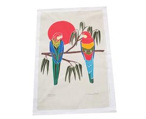 The Linen Press Organic Cotton Tatiana Clauzet Eastern Rosella Tea Towel