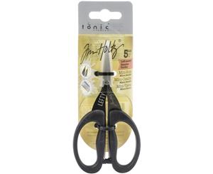 Tim Holtz Non-Stick Titanium Micro Serrated Mini Snips 5"-Left-Handed