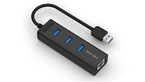 Volans (VL-HJ45) 3-Port USB3.0 Aluminium Hub RJ45 Gigabit Ethernet Adapter