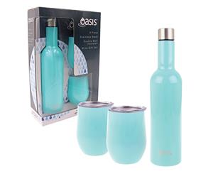 Wine Traveller Set - 1 Bottle 2 Tumblers - Spearmint