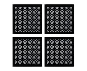 iStyle Black Glitter Circle Glass Coasters Pack of 4