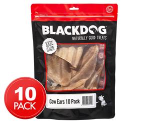 10pk Blackdog Cow Ears Dog Treats