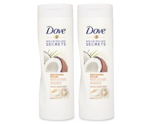 2 x Dove Nourishing Secrets Restoring Ritual Body Lotion 400mL