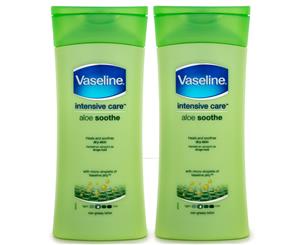 2 x Vaseline Intensive Care Aloe Soothe Lotion 200mL