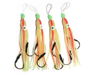 20x 4" Glow Soft Squid Skirts Skirted Jigging Lures Inchiku Jig Snapper Assist