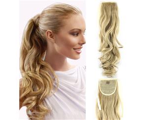 2Pcs 22" Dark Blonde Hair Extension Quality Synthetic Hair Ponytail Curly Wavy 2X