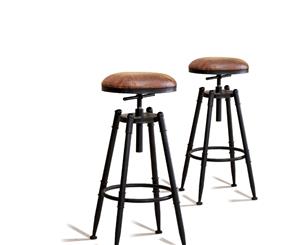 2x Levede Rustic Industrial Bar Stool Kitchen Stool Barstool Swivel Dining Chair