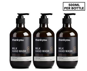 3 x Thankyou. Hand Wash Lemon Myrtle & Goat's Milk 500mL